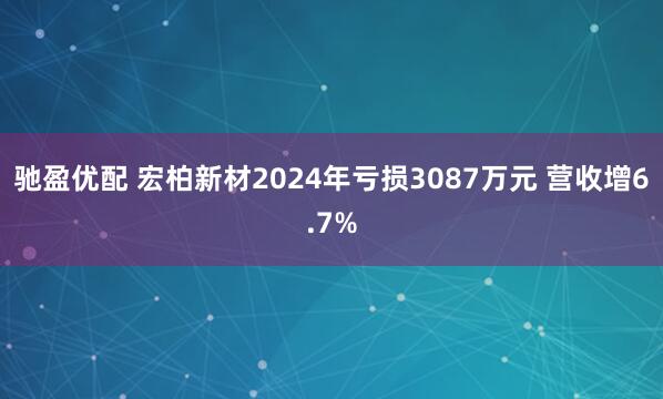 驰盈优配 宏柏新材2024年亏损3087万元 营收增6.7%